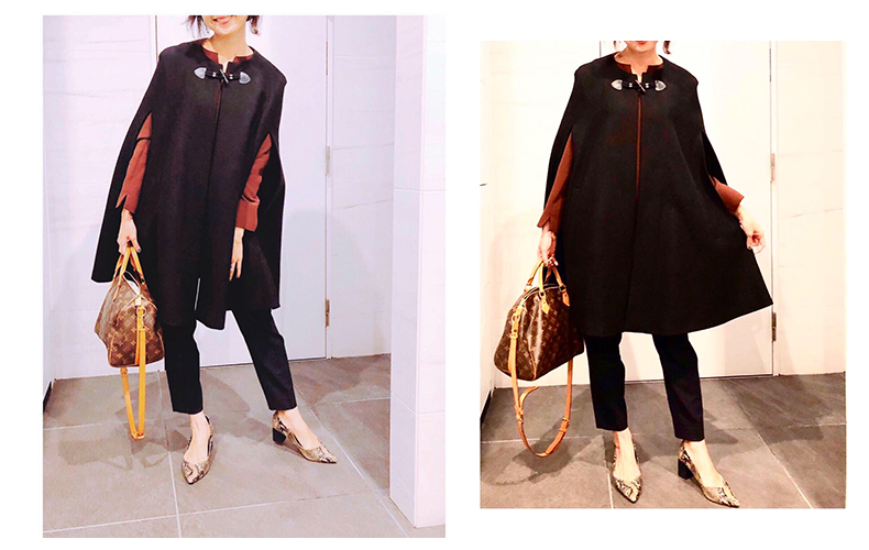 綺麗 ザラ ZARA マント ケープ ブラック ロング 綺麗 ザラ ZARA マント