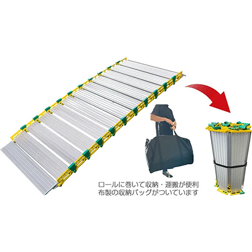 ロールスロープ・アクセス】 巻いて片手で運べる仮設スロープ