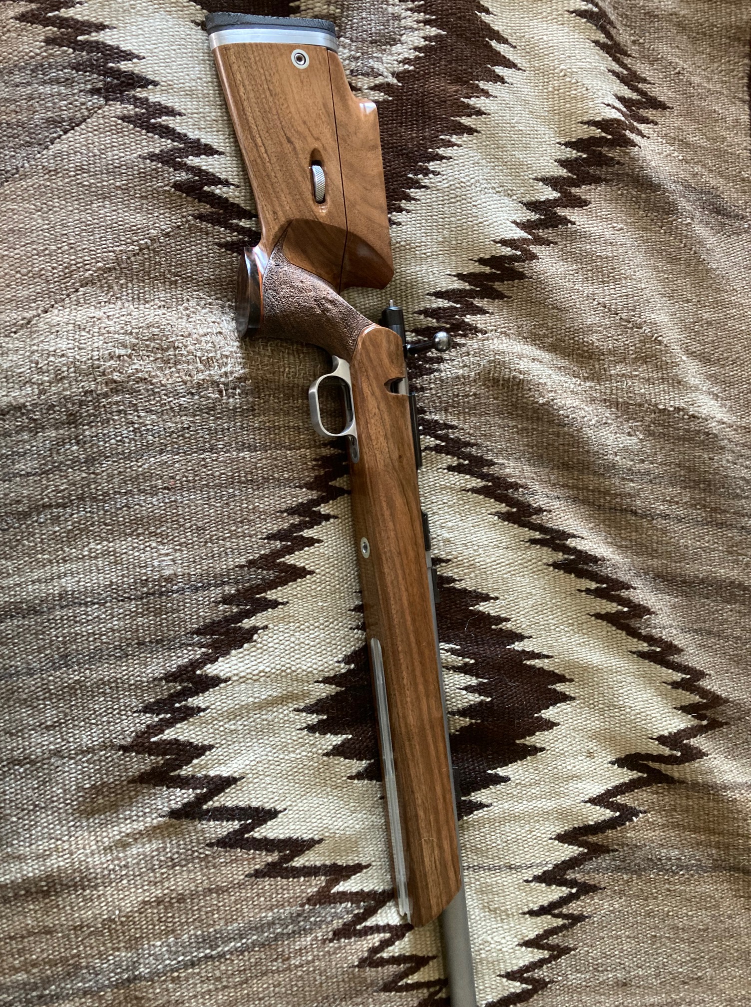 English Walnut Anschutz 54 Stock | Doan Trevor Custom Rifle Building