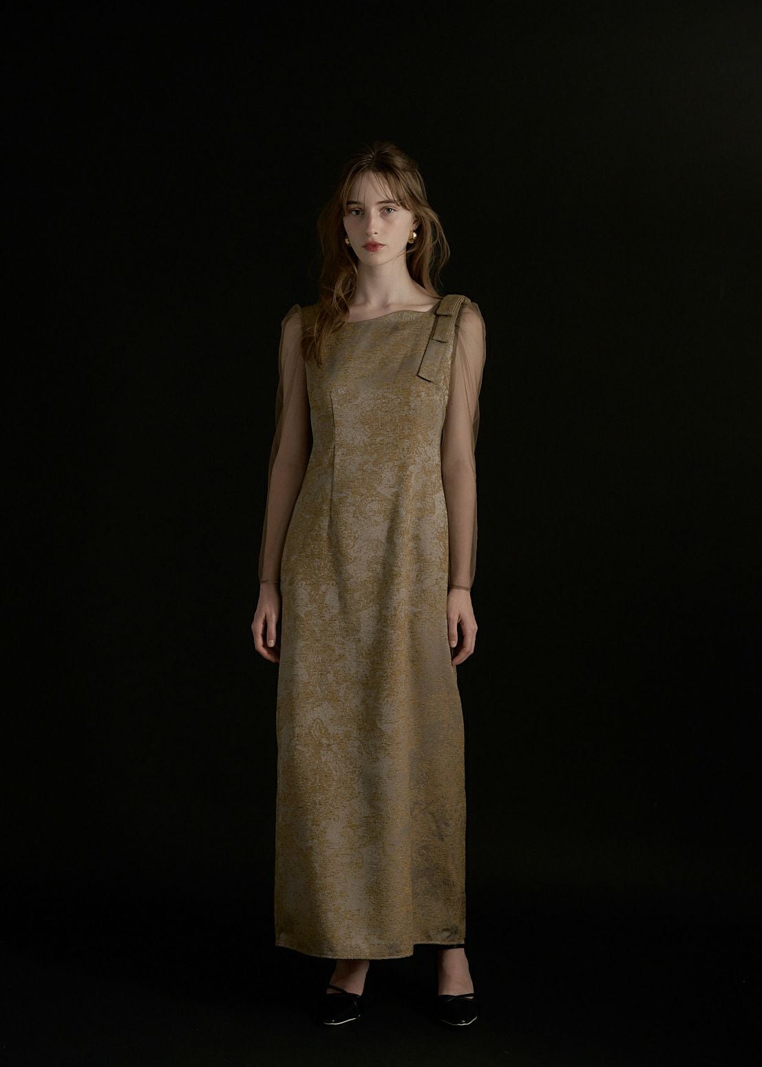 Shoulder ribbon jacquard dressのドレス|Dorry Doll / LE'RURE