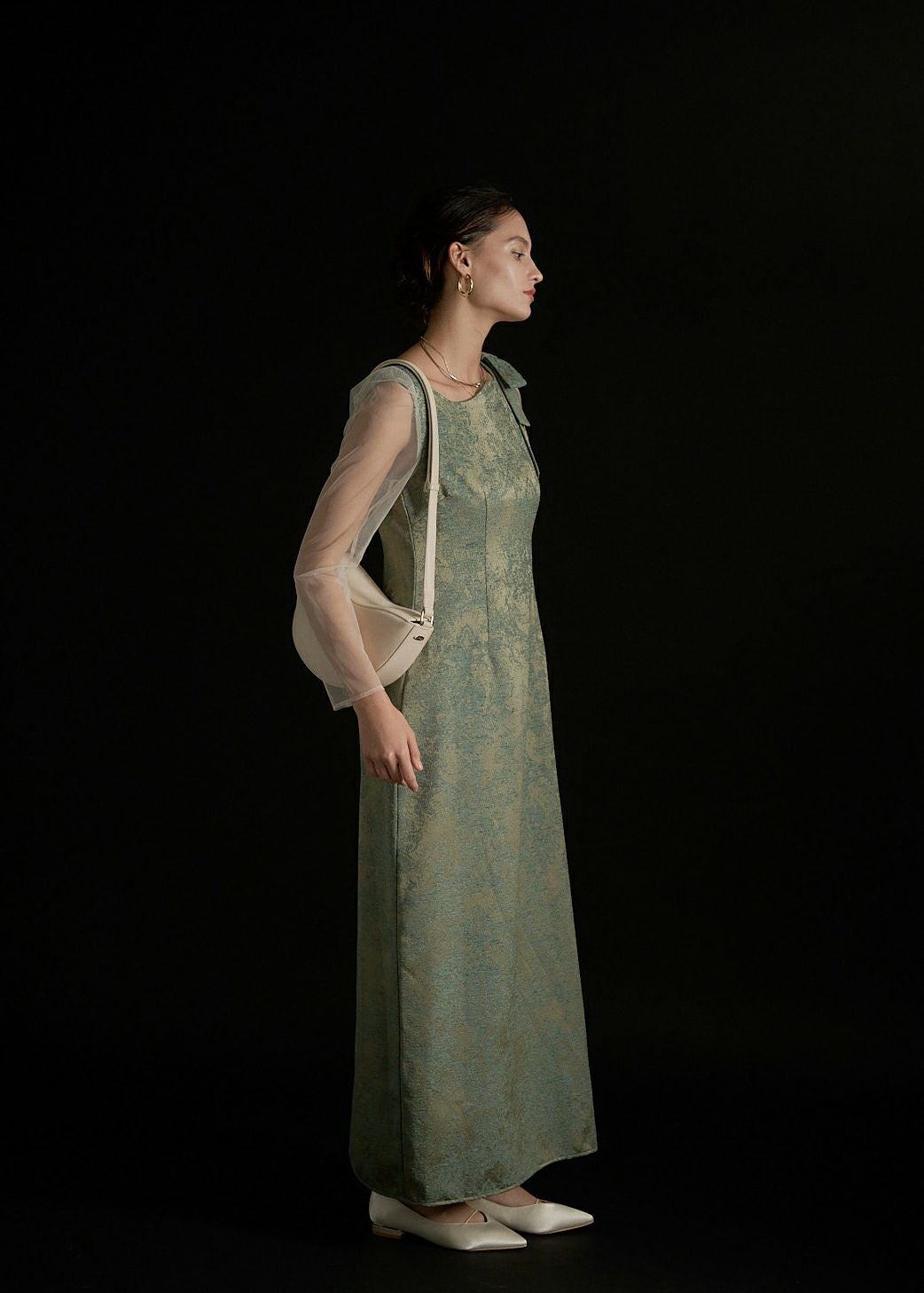 Shoulder ribbon jacquard dressのドレス|Dorry Doll / LE'RURE