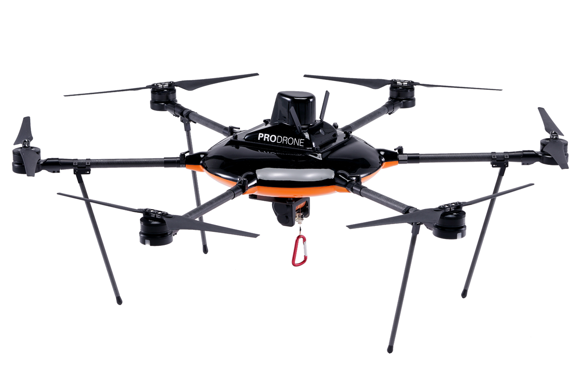 プロドローン、ウインチ付きのマルチコプター型ドローン「PD6-AW-W」を