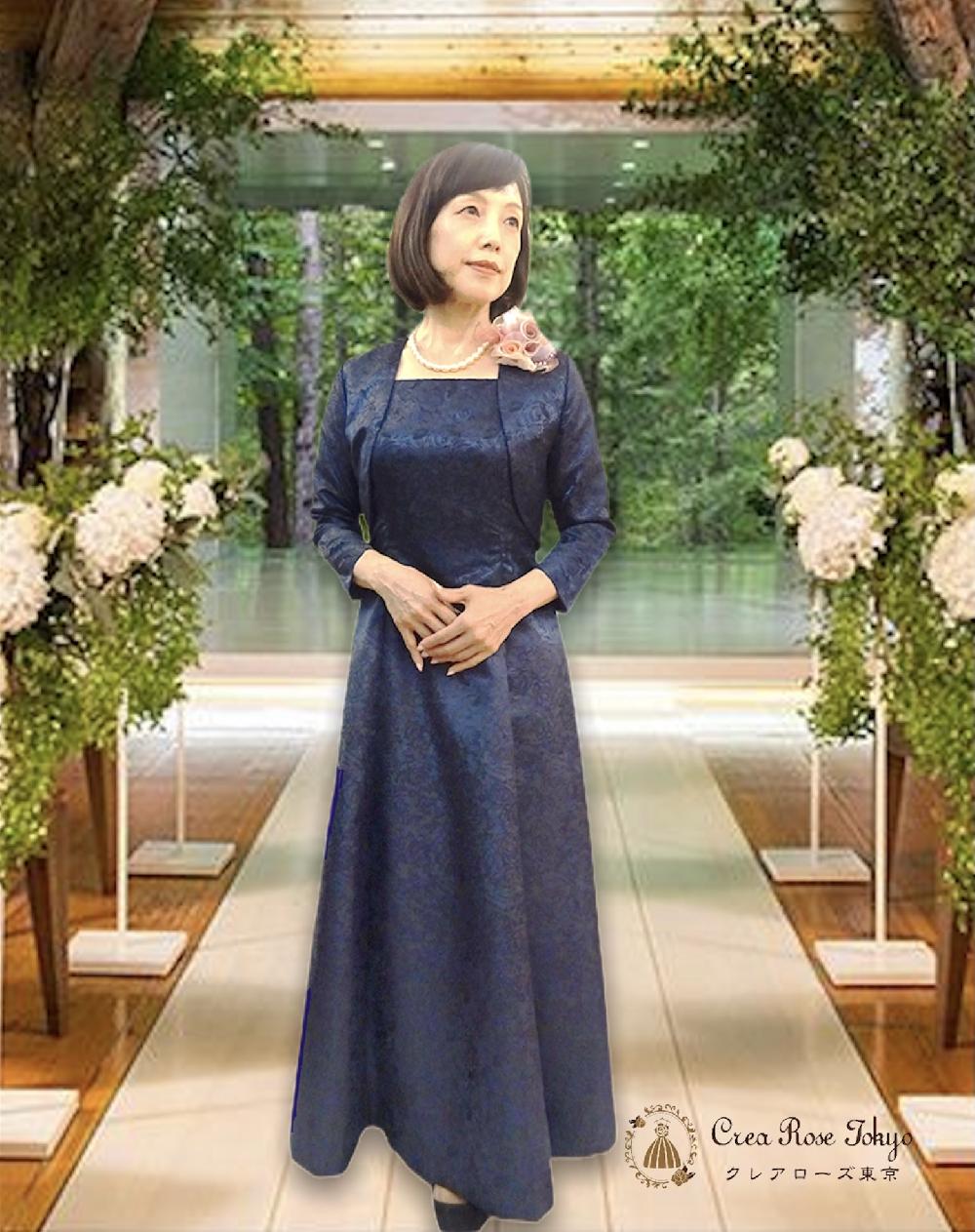 オリジナル正礼装 ・人気の母親ドレス！バラが全身に輝く