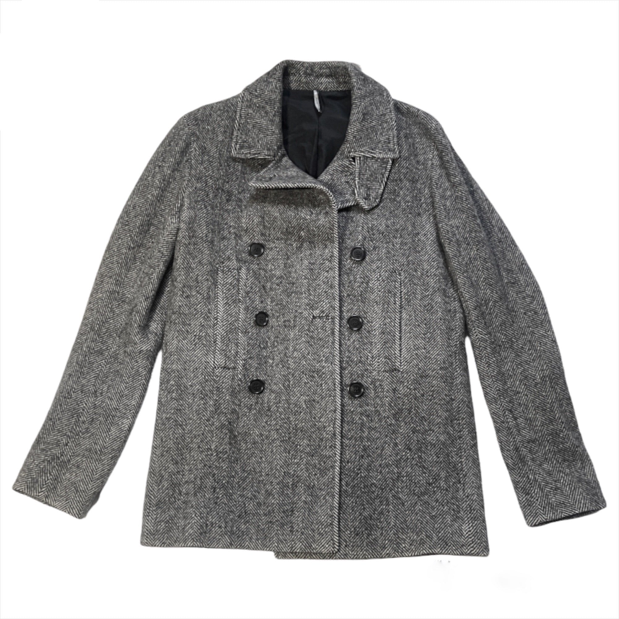 Dior homme grey wool blend military peacoat jacket 46 – Dusty Archive