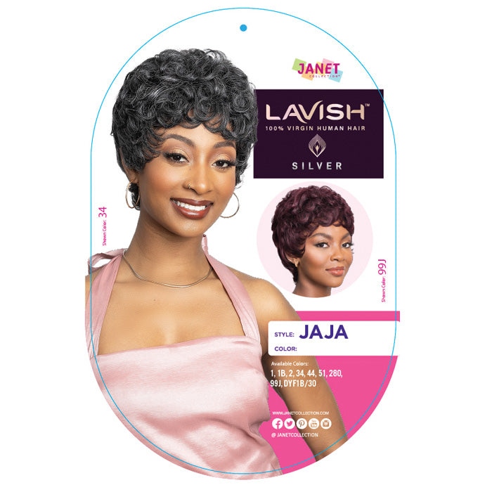 Janet Collection Lavish 100% Virgin Human Hair Silver Full Wig