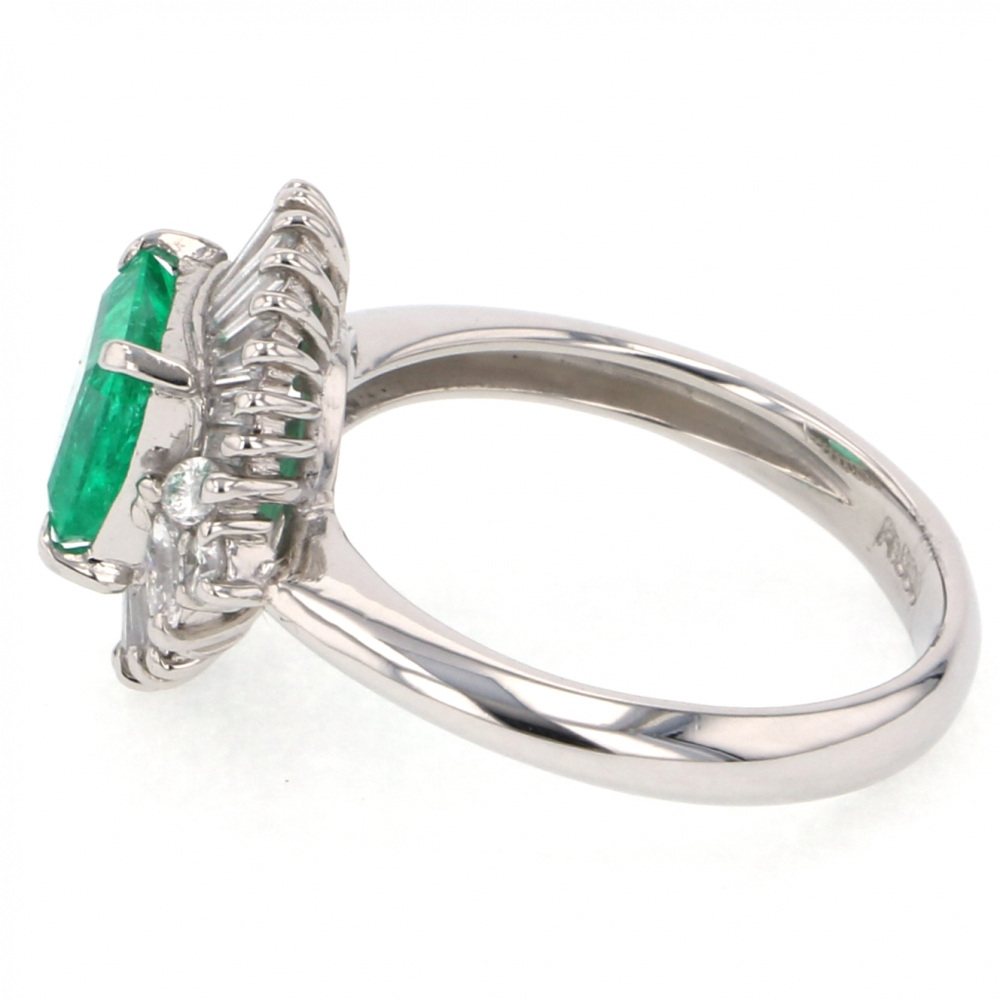 プラチナ900 エメラルド ダイヤモンド リング J202021 | ユキザキ
