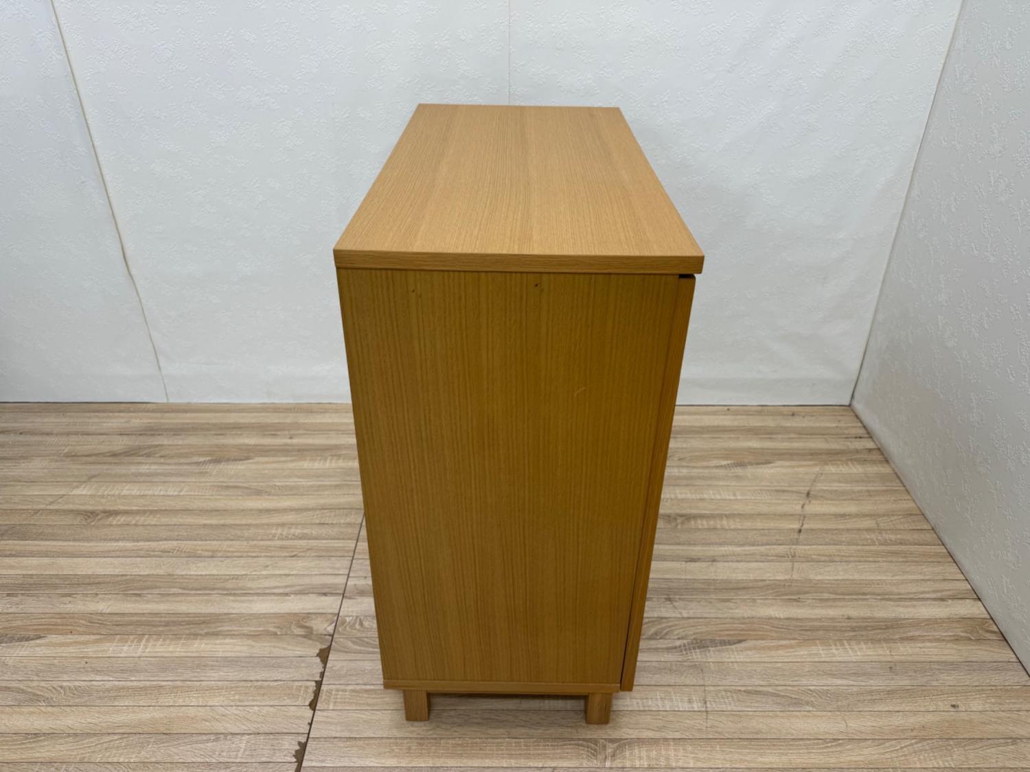 無印良品 (ムジルシリョウヒン) キャビネット ナチュラル 2枚扉 オーク