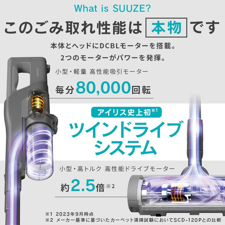 SUUZE 掃除機 コードレス サイクロン モップ付 充電スタンド付 SCD