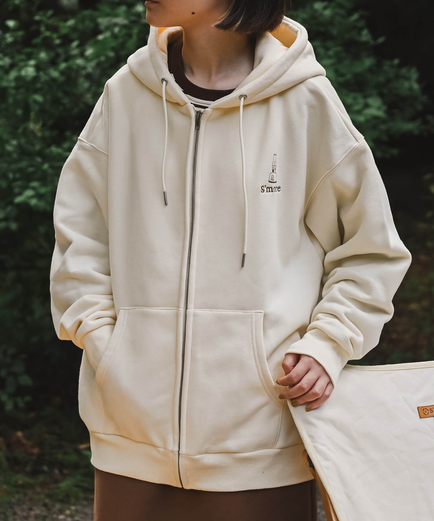 S'more gear illustration full zip hoodie スモギア