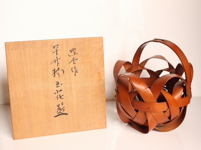 石川照雲 平竹〇玉花籠 S2982｜骨董店 のびる 古美術 骨董 和風建具 蔵