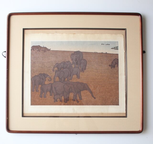 吉田遠志【野生の記憶】木版画 Z794｜骨董店 のびる 古美術 骨董 和風