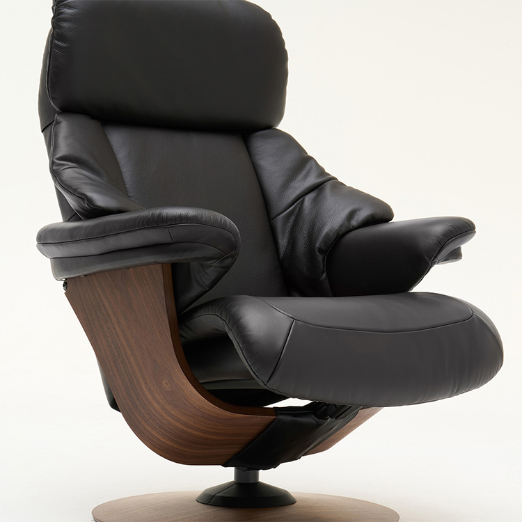 リクライニングチェア(M) RU7350 ビターブラウン ウォールナット