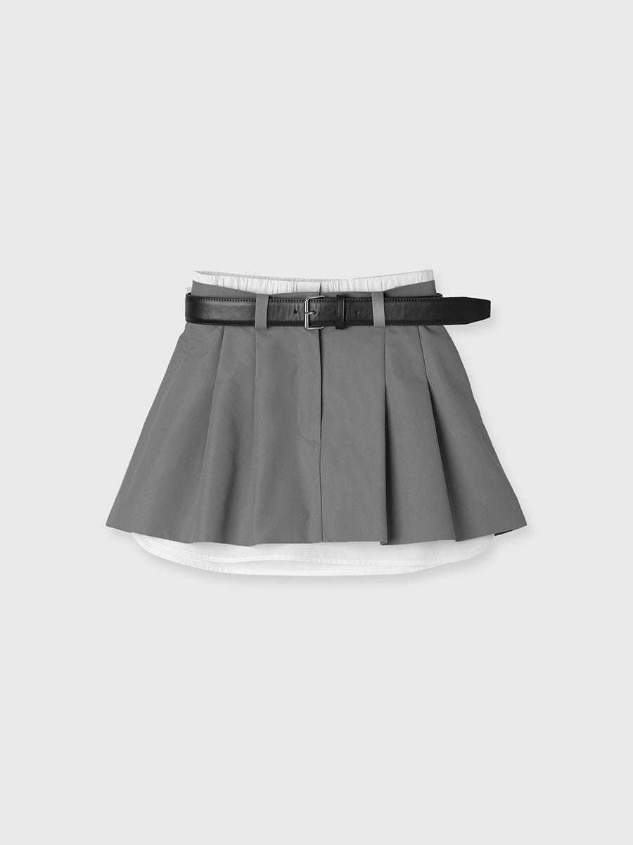 レイヤードプリーツミニスカート