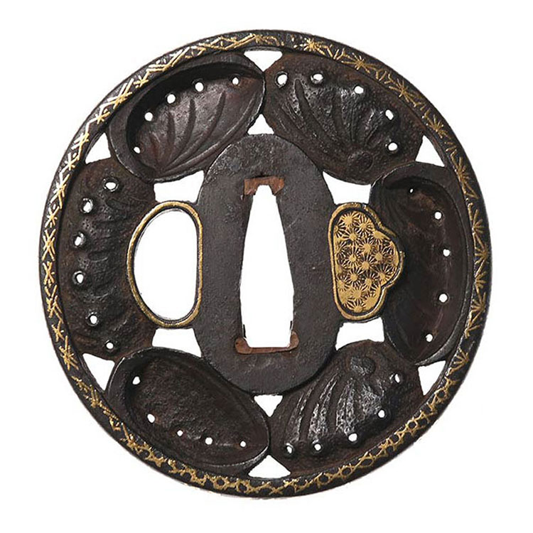 越前 鮑貝透鍔/鐔 ｜日本刀販売は永楽堂