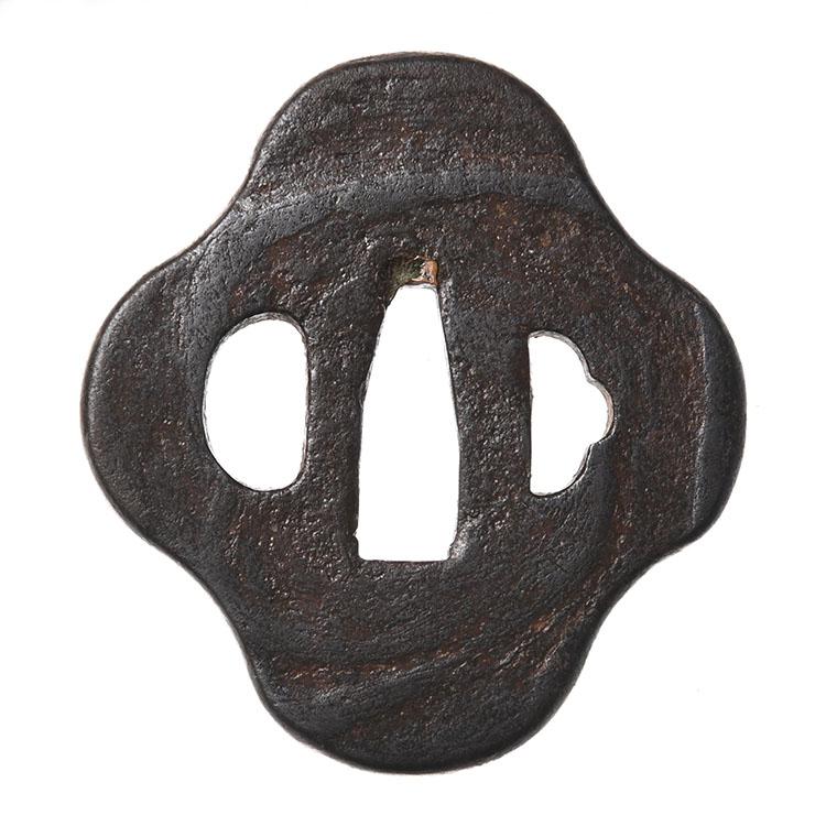 鉄鍔 鐔 (佐州住利貞 無文腕貫孔) 江戸時代 新潟 佐渡 【公式通販】