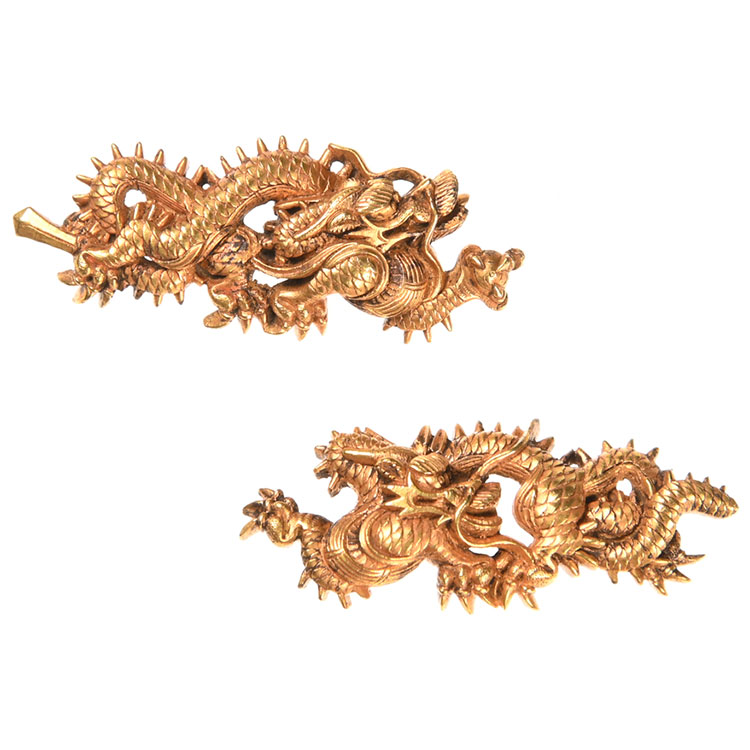 Y*t様 龍 前金具 財布金具 目貫 刀装具 時代物 Y*t様 龍 前金具 財布