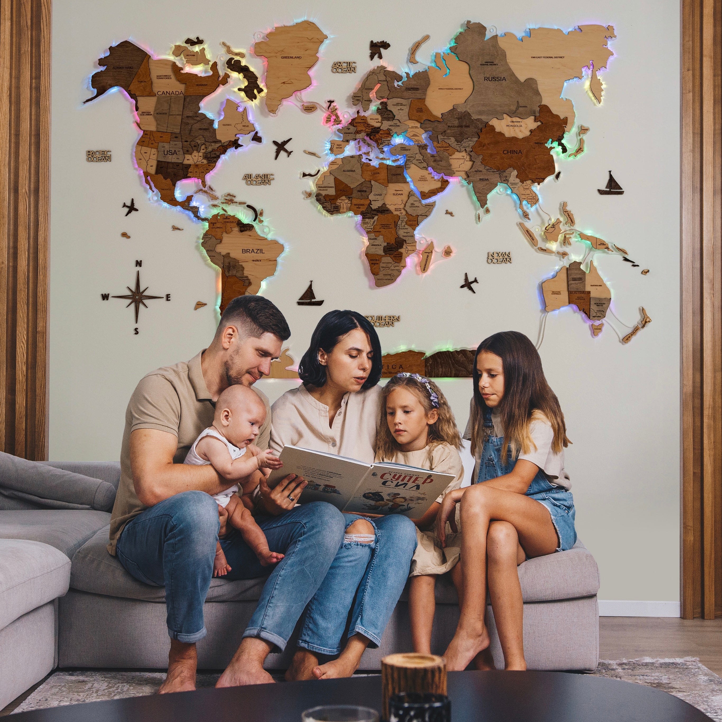 3D LED Wooden World Map - 2.0 ‣ From Enjoy The Wood