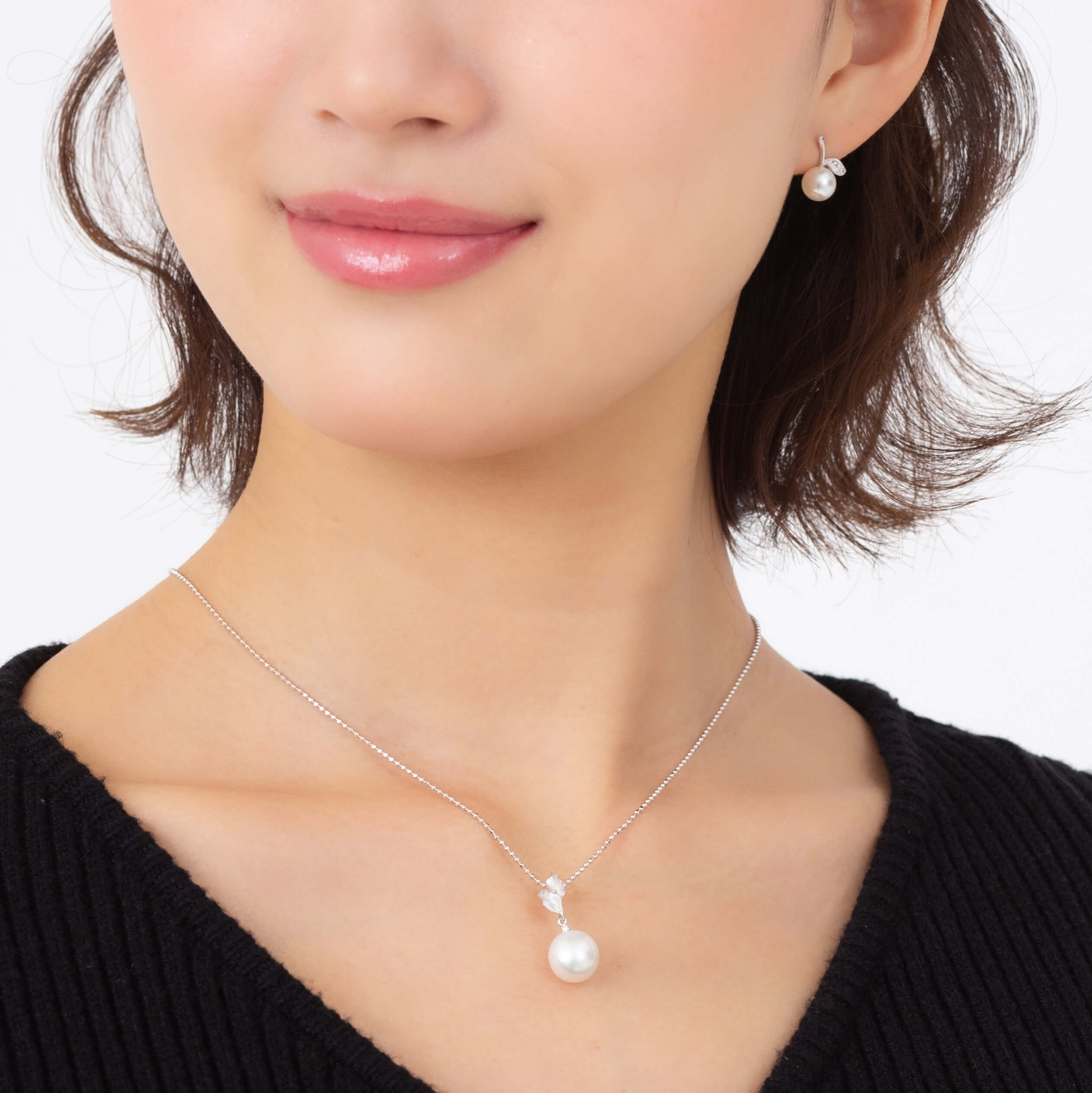 常盤木】シロチョウパール ダイヤモンド ホワイトゴールド ペンダント