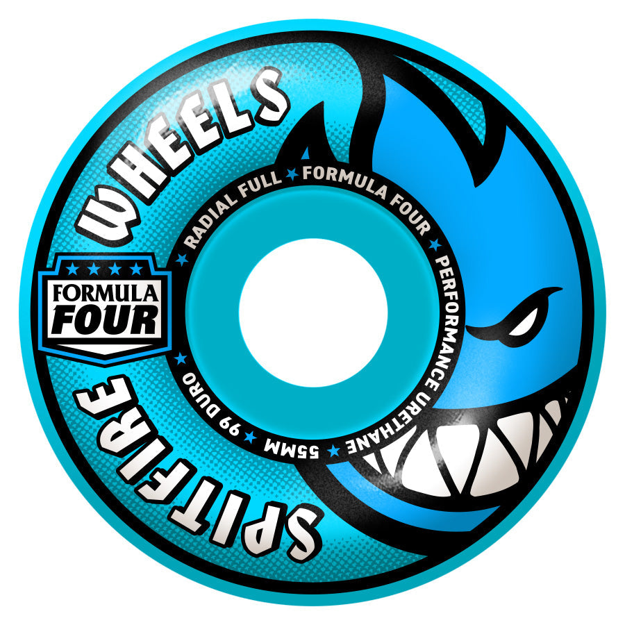 Spitfire Formula Four 99D Radial Full Skateboard Wheels - Light Blue