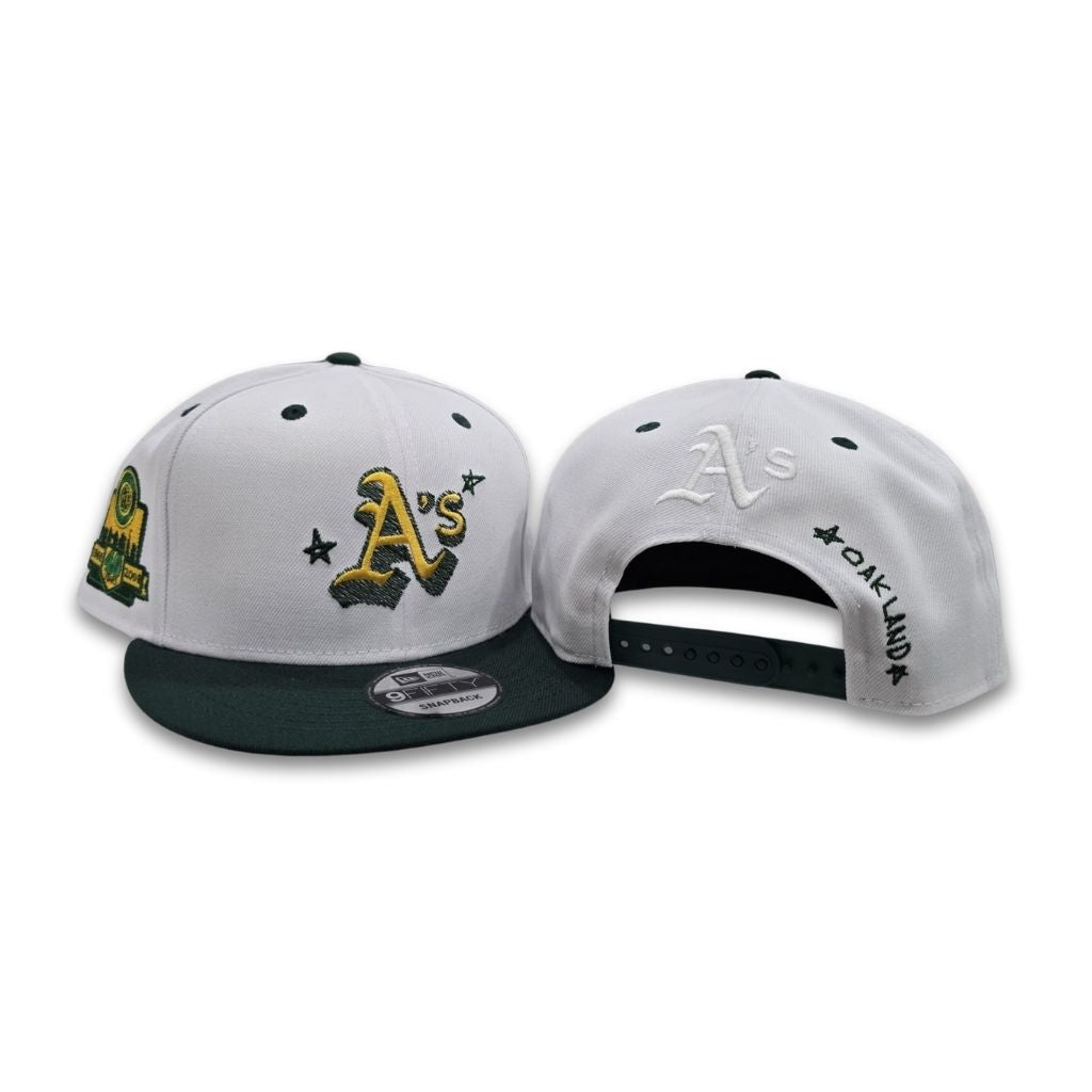 White Oakland Athletics Official Doodle Green Visor Gray Bottom