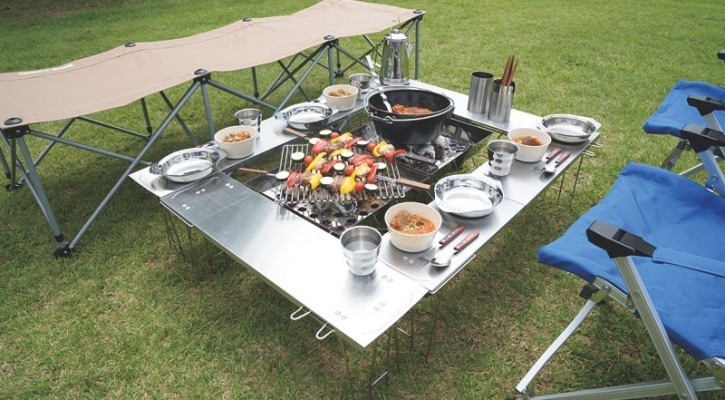 ユニフレームの囲炉裏テーブル、いろりエクステンション「uf-irori-ex