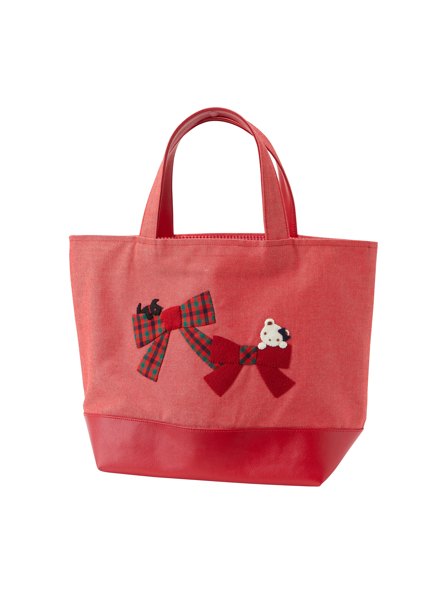 新品タグ付き/未開封】ファミリア デニムポーチ レッド