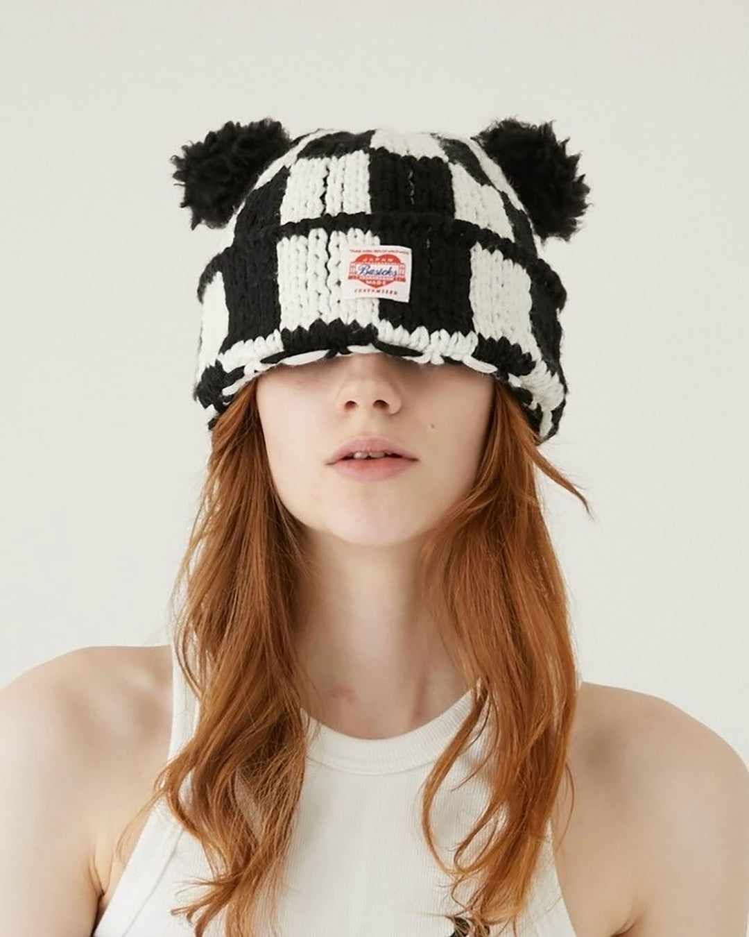 BASICKS | Checkered Flag Bear Beanie - black – FAB4 ONLINE STORE