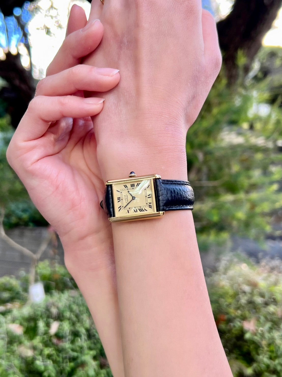 T198 カルティエ マストタンクLM アイボリー文字盤 クォーツ Cartier