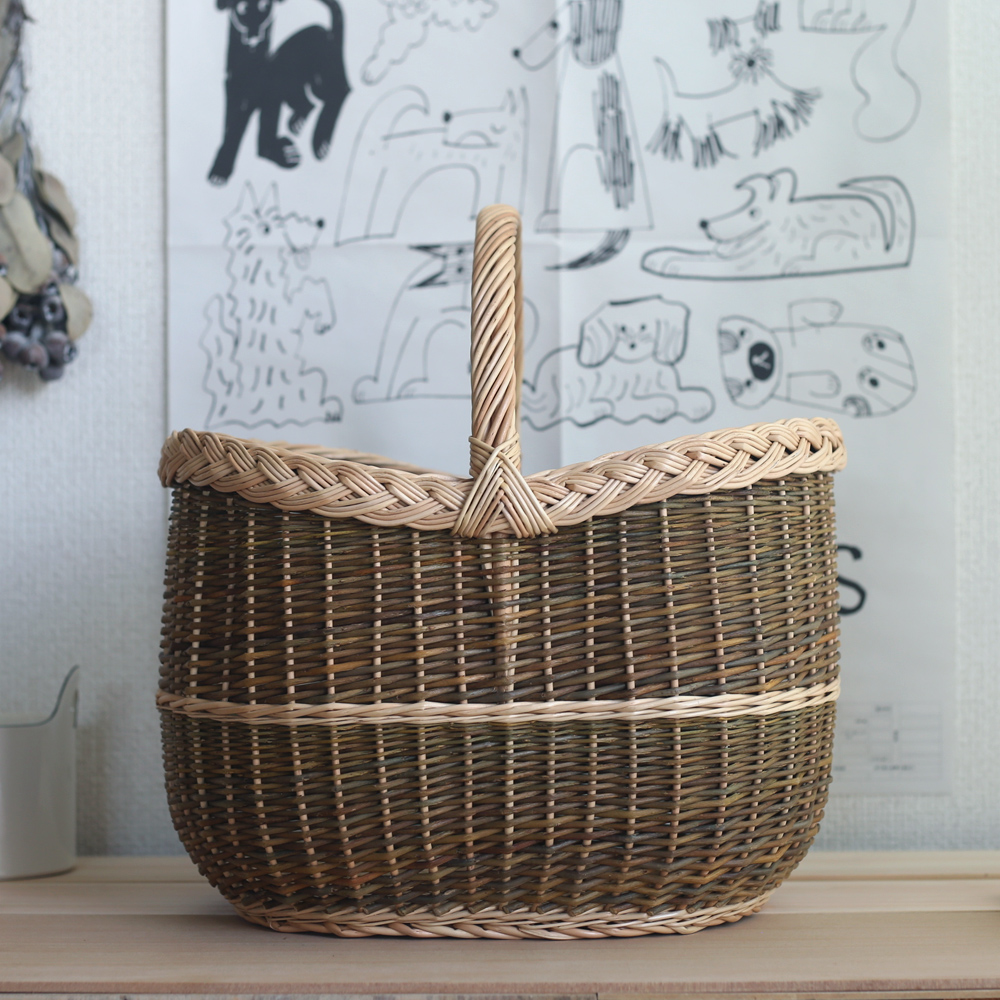 ラトビアのかごの通販（ヤナギの大きな楕円バスケット）｜FAVOR（手