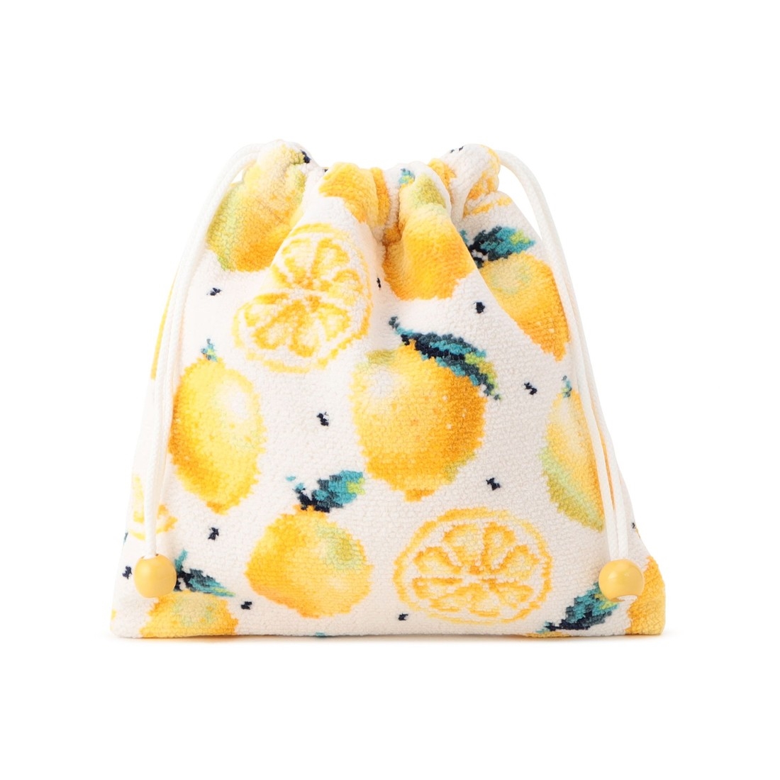 レモンドット 巾着 L/LDO-253014(ホワイト): LOVERARY BY FEILER