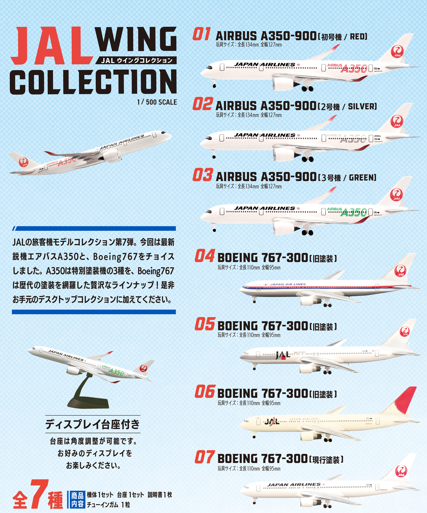 JALウィングコレクション Boeing 737-800 3機セット JALウィング