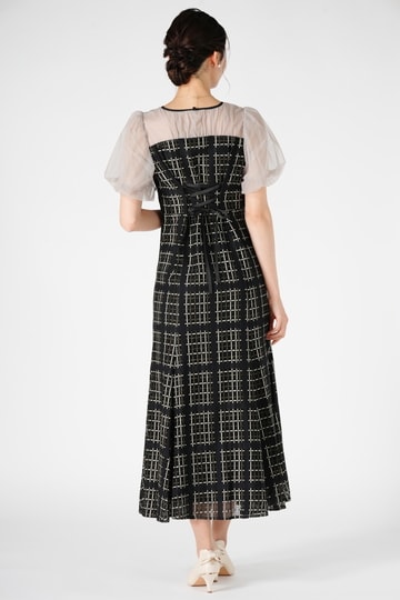 Dorry Doll ビスチェ風ツイードブラックドレス (M) をレンタル - 結婚