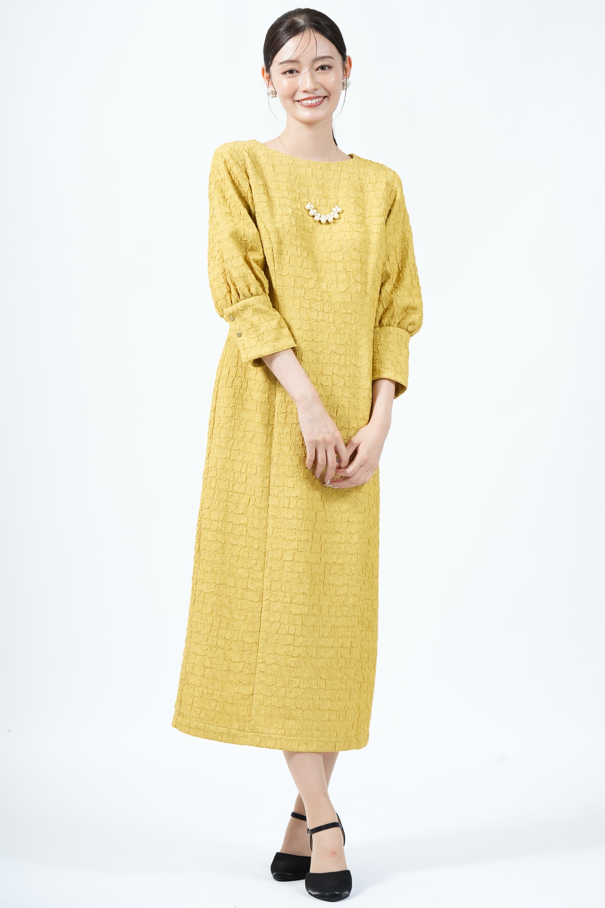 UNITED ARROWS green label relaxing ジャガード袖コンシャスイエロー