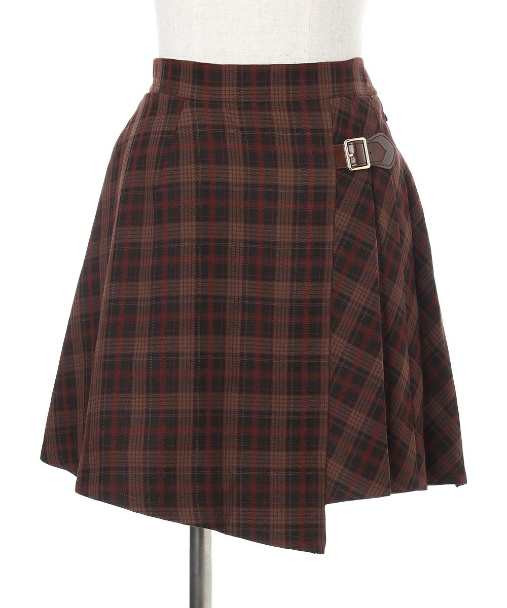 ラップ風アシメチェックミニスカート/F i.n.t [55AG02k004] | F i.n.t