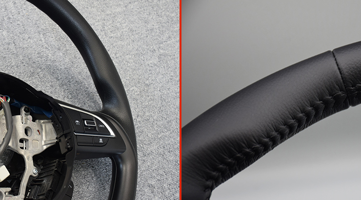 ミ*郎様 レスレストン黒革巻きステアリング