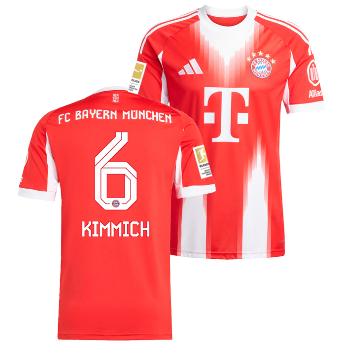 バイエルンミュンヘン 25-26 ホーム 半袖 ユニフォーム No.6 キミッヒ+