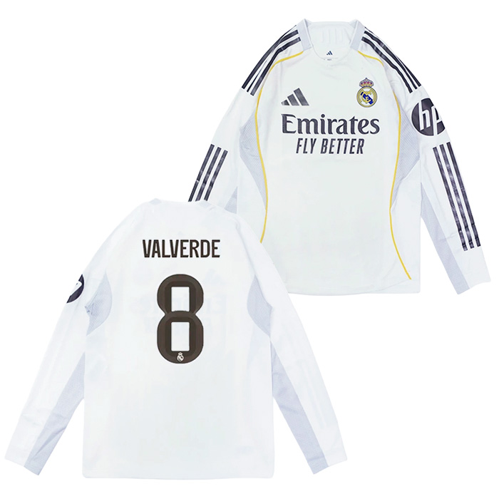 レアルマドリード 25-26 ホーム 長袖 オーセンティック ユニフォーム