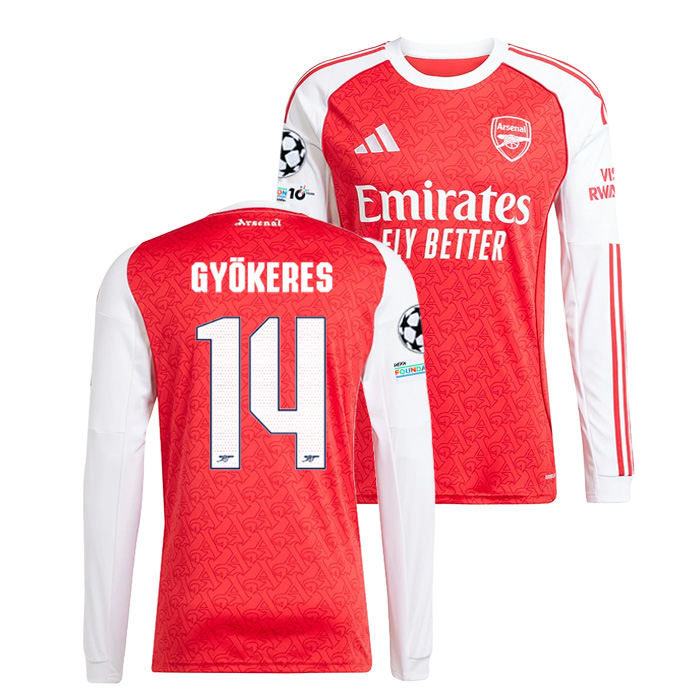 アーセナル 25-26 ホーム 長袖 ユニフォーム No.14 ギェケレシュ (CL