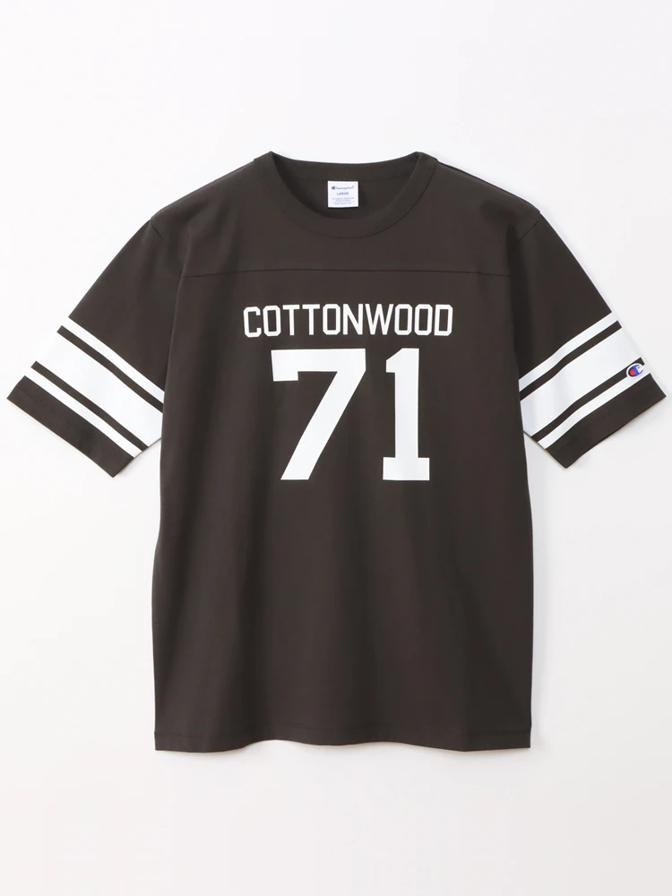 ブラック 【Champion(チャンピオン)】フットボールTシャツ