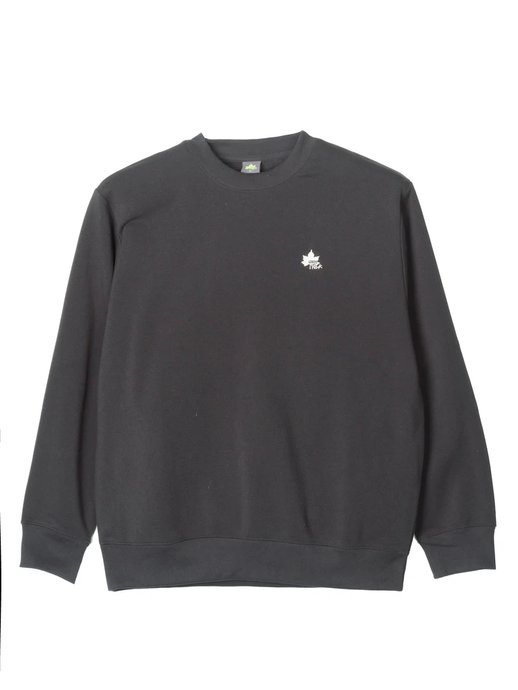 ブラック 【ロゴスパーク】裏起毛ワンポイント刺繍トレーナー