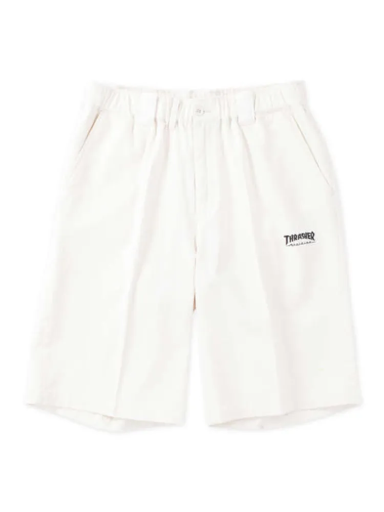 オフホワイト 【THRASHER(スラッシャー)】カツラギワークハーフパンツ