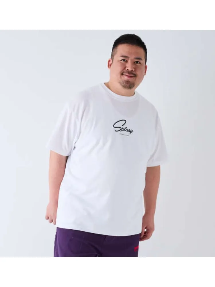 ホワイト 【BEAUMERE】T/C天竺光沢ラバープリント半袖Tシャツ