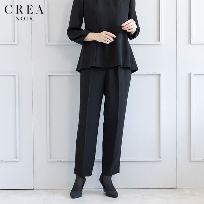 洗える｜ロールカラーのセットアップ 9号・ブラック｜東京ソワール