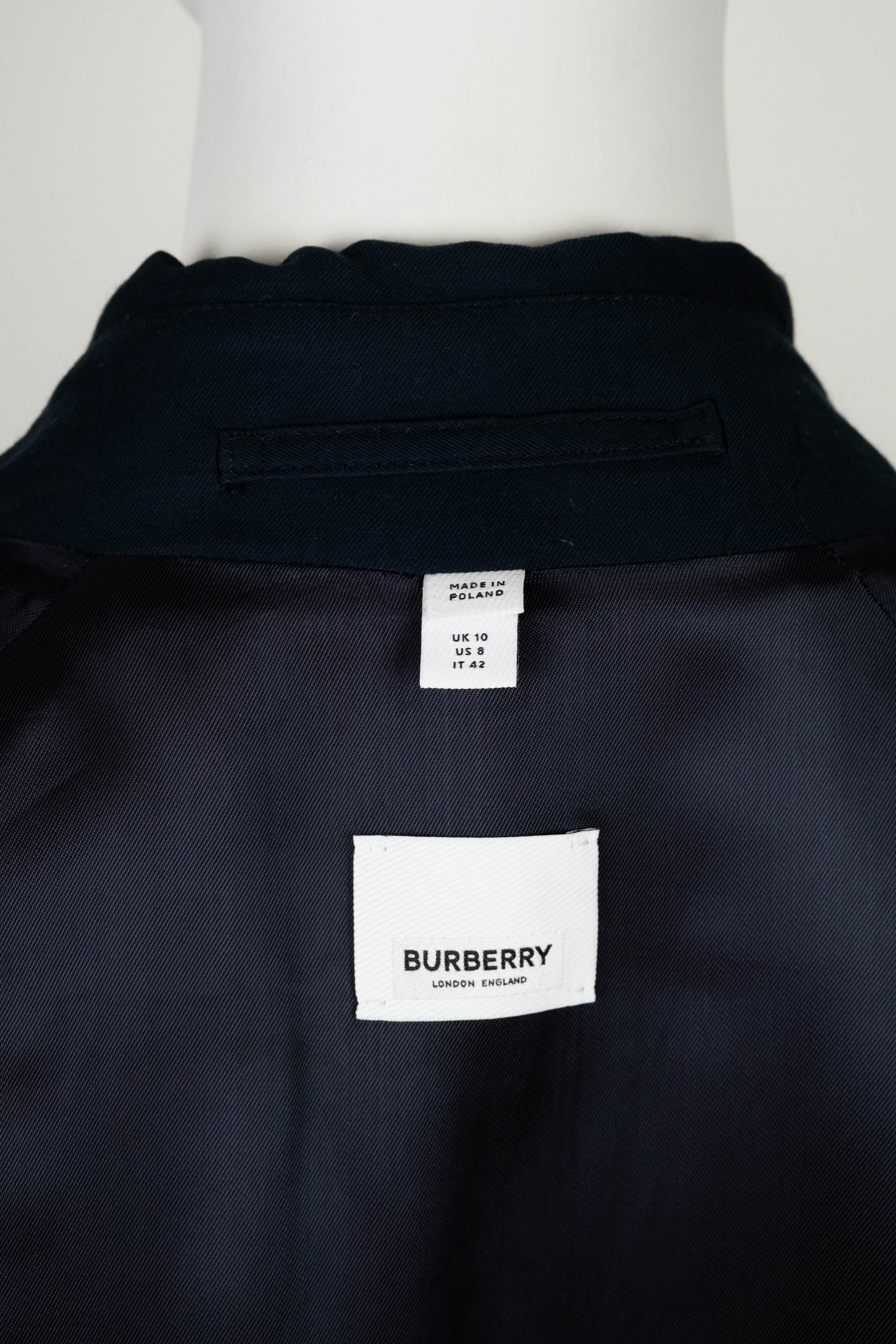 Burberry London Navy Gabradine Gold Cufflink Buttons Coat Size 42