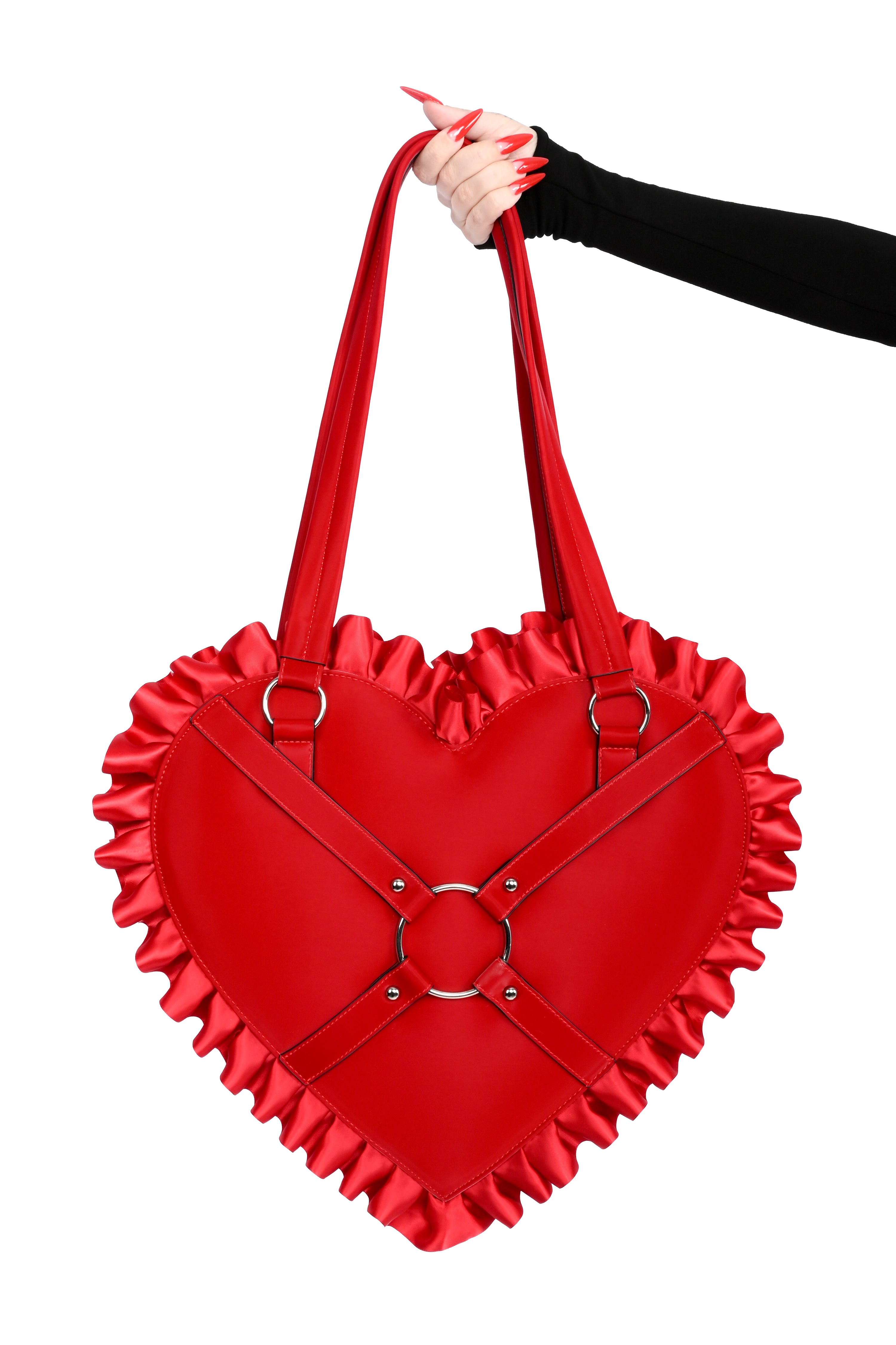 Red PVC Heart Tote – FOXBLOOD