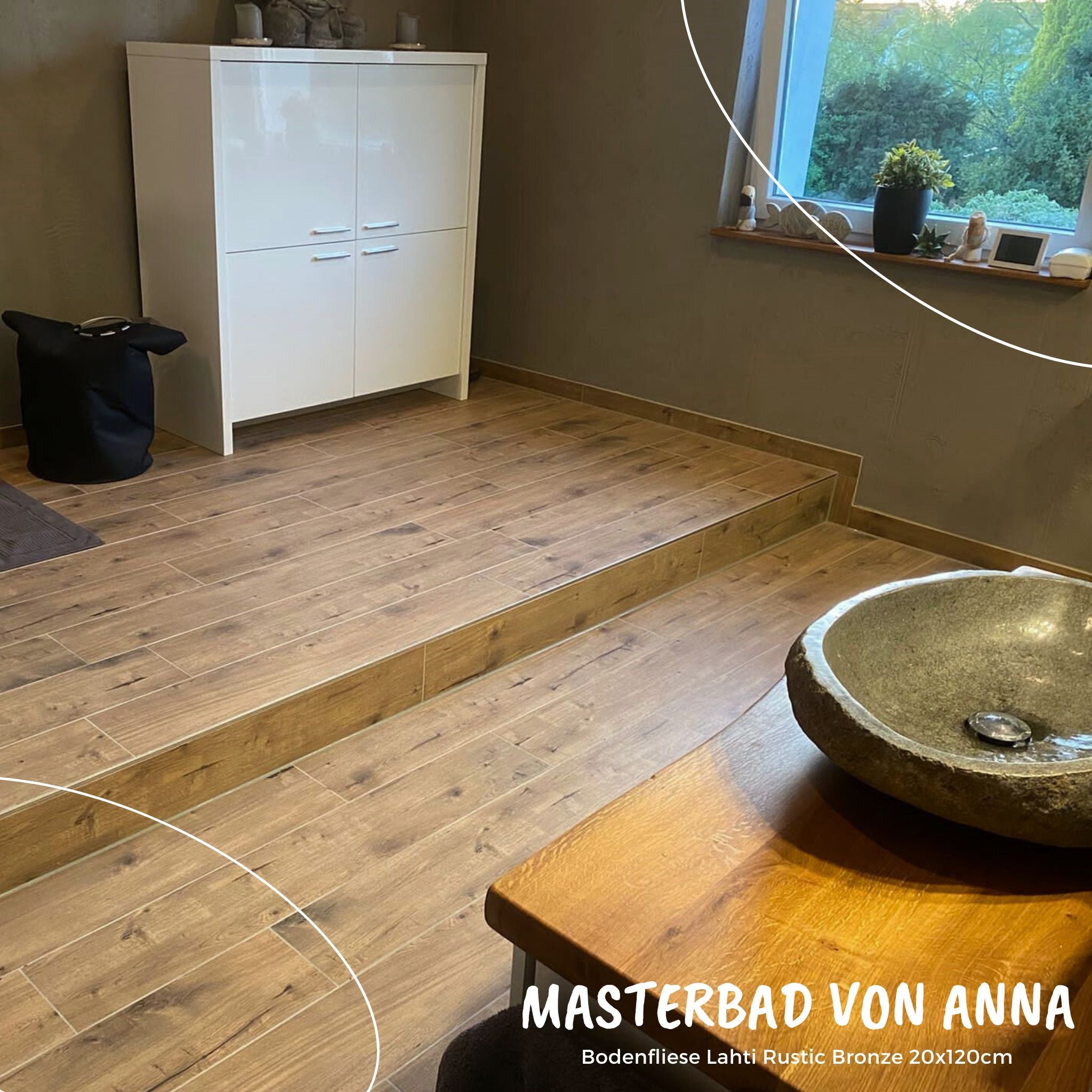 Bodenfliese Holzoptik Lahti rustic bronze rektifiziert R10/B