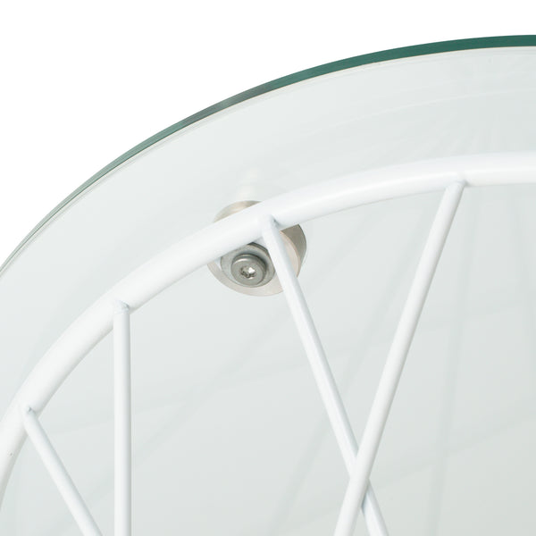 マーリア サイドテーブル クリア×ホワイト （φ500） | Francfranc