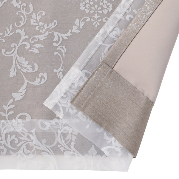 ブリス×ルシーラ ダブルカーテン H1350×W1000 ベージュ（レース