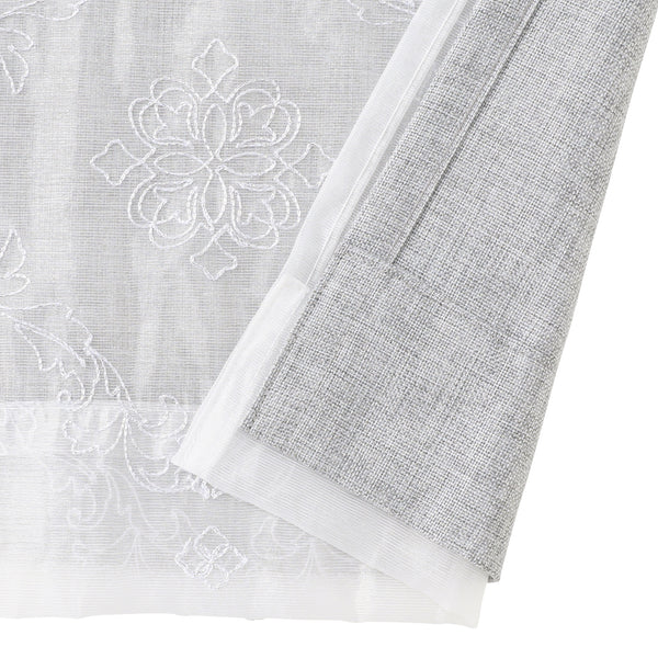 ラメ×リマニフィ ダブルカーテン H1350×W1000 グレー（レース&ドレープ