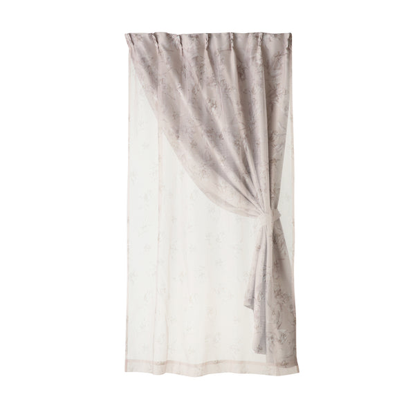 リリア ダブルカーテン ベージュ H1350×W1000 （レース&ドレープ/既製